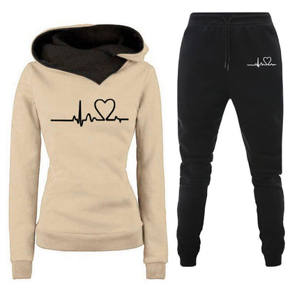 Ensemble Jogging Femme 2 pièces Survetement de Sport Pantalon Et Sweat à Capuche Survetement Femme Ensemble Chic Et Elegant Ensemble Imprimé Femme Vetement De Sport