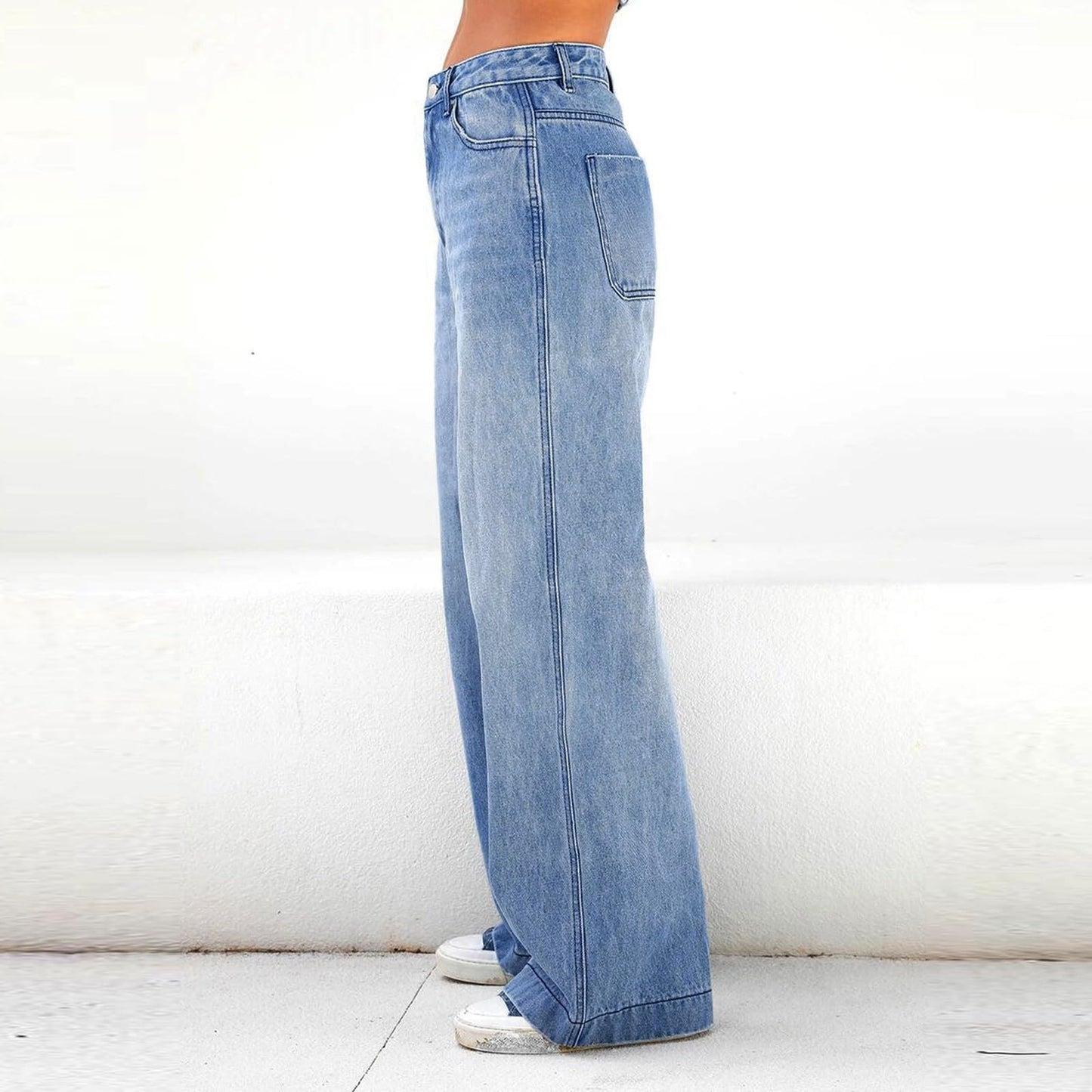 NUSGEAR 2024 Y2K Jean Taille Basse Style évasé pour Femme Coupe Droite Coupe Ample Style Jean pour Femme Taille Haute Évasé Vintage Jean Femme Taille Basse Jambe Large Pantalon Baggy Vintage